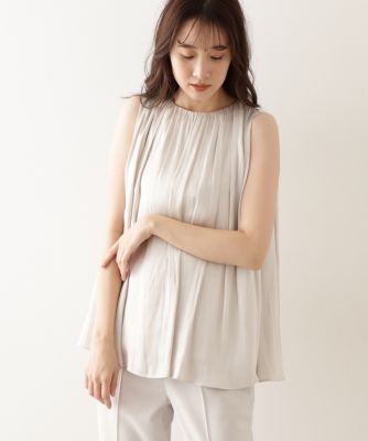 Natural Beauty Basic ナチュラルビューティーベーシック の 洗える サテンギャザーブラウス通販 集英社happy Plus Store