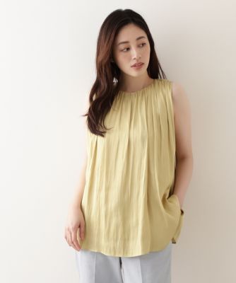 Natural Beauty Basic ナチュラルビューティーベーシック の 洗える サテンギャザーブラウス通販 Leeマルシェ