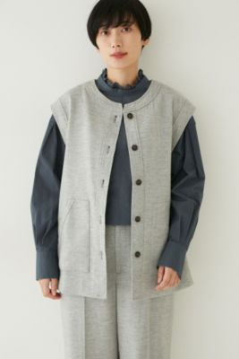 3.5万♡HUMAN WOMAN♡2023AWミックスツイードニットジレネイビー
