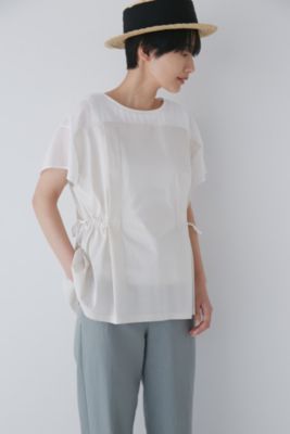 human woman / ヒューマンウーマン ◆異素材コンビギャザートップス human woman(ヒューマン ウーマン)の◇異素材コンビギャザー