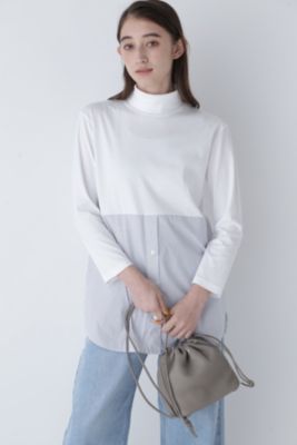 ルグラジック ラミー100 バンドカラーチュニックシャツ 160番手