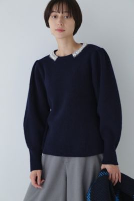 human woman / ヒューマンウーマン ◆ビジュー付きペプラムニット 楽天市場】【SALE／40%OFF】◇ビジュー付きペプラムニット human