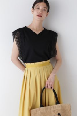 集英社HAPPY PLUS STOREhuman woman（ヒューマン　ウーマン）/◆レースドッキングニットトップス