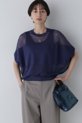 集英社HAPPY PLUS STOREhuman woman（ヒューマン　ウーマン）/◆シアーパネルニットプルオーバー