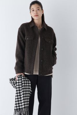 [新品] HUMAN WOMAN ツイードジャケット☆タグ付き human woman(ヒューマン ウーマン)の◇リサイクルウールパイルG