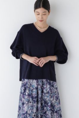 human woman / ヒューマンウーマン ◆ウールカシミヤＶネックニットプルオーバー human woman ウールカシミヤVネックニットプルオーバー ピンク