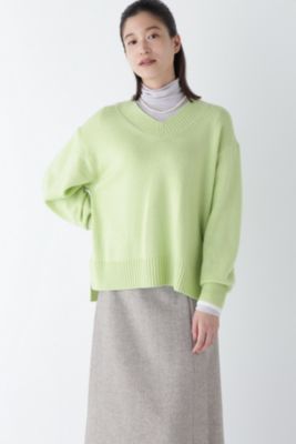 human woman / ヒューマンウーマン ◆ウールカシミヤＶネックニットプルオーバー human woman ウールカシミヤVネックニットプルオーバー ピンク