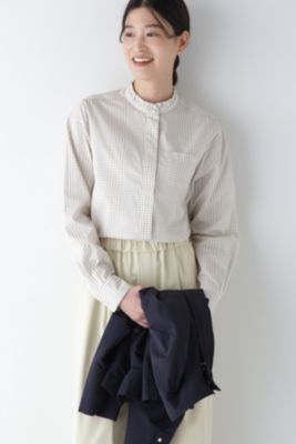 ヒューマンウーマン（human woman）/◆スタンドフリルチェックブラウス human woman(ヒューマン ウーマン)の◇スタンドフリルチェックブラウス