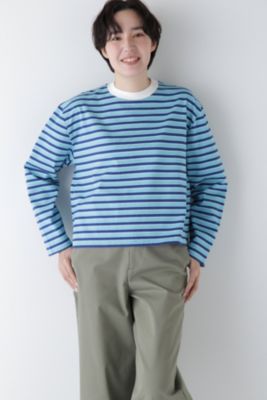 human woman / ヒューマンウーマン ◆ボーダーボックスＴシャツ human woman(ヒューマン ウーマン)の◇ボーダーボックスTシャツ
