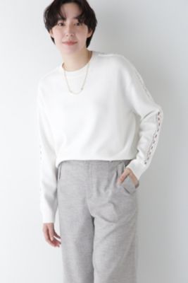 集英社HAPPY PLUS STOREhuman woman（ヒューマン　ウーマン）/◆レースドッキングニットプルオーバー