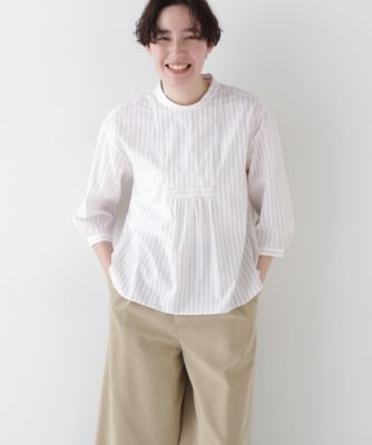 human woman(ヒューマン ウーマン)の◇ドビーストライプブラウス通販  