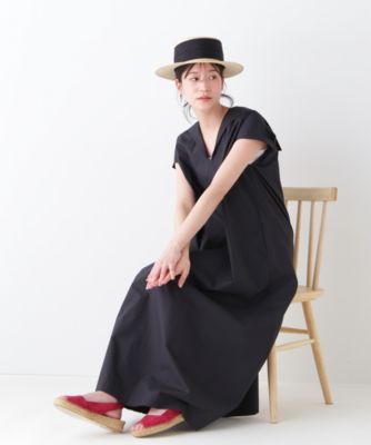 ヒューマンウーマン ワンピース コットンポリレーヨンリネンワンピース