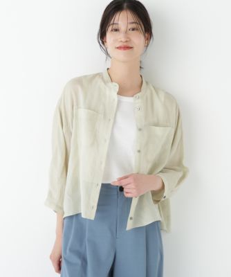 　◆ラミーバンドカラーシャツブラウス