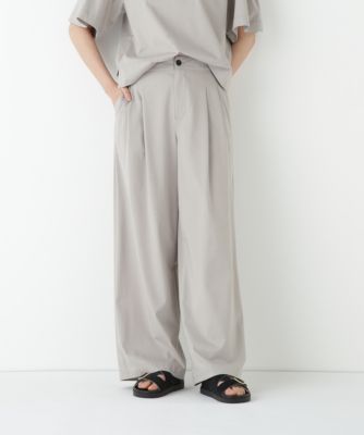 ヒューマンウーマン（human woman）/◆プレーティング天竺タックセミワイドパンツ human woman(ヒューマン ウーマン)の◇プレーティング天竺タック