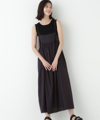 未使用 HUMAN WOMAN リネン キャミソールワンピース 黒 Mサイズ 未使用 HUMAN WOMAN リネン キャミソールワンピース 黒 Mサイズ