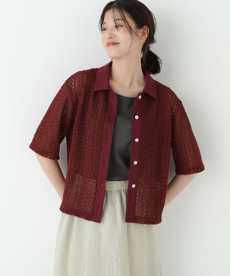 human woman(ヒューマン ウーマン)の◇クロッシェレース半袖シャツ通販