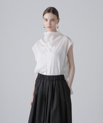 美品 アドーア 定番 23SS シアージャージーカットソー ハイネック 半袖 白 シアージャージーカットソー | ADORE（アドーア） ｜【公式
