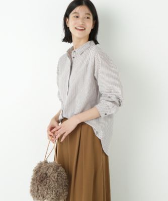 human woman(ヒューマン ウーマン)の◇パナマサッカーストライプシャツ