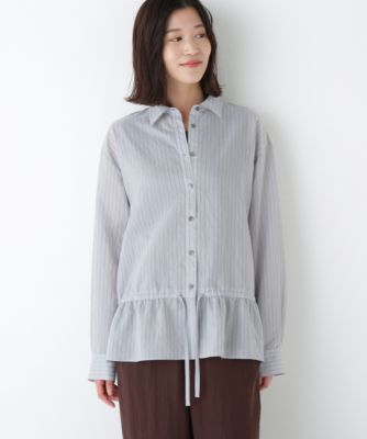 mix.tokyo ファッション STUMBLY アイボリー ストライプブラウス