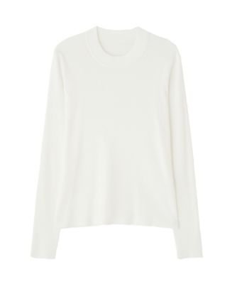 【極美品】アドーア　ADORE　クリアリブニット　白　Vネック　長袖　サイズ38 ADORE(アドーア)の◇ベーシックリブニット通販 | mirabella