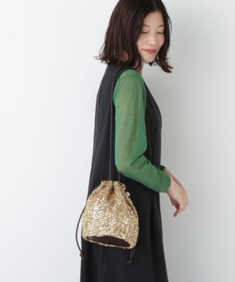 　◆スパンコールドローストリングバッグ