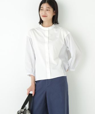 ヒューマンウーマン（human woman）/◆セルロースレーヨンスムースドッキング７分袖ブラウス human woman(ヒューマン ウーマン)の◇セルロースレーヨンスムース