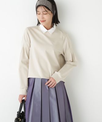 human woman(ヒューマン ウーマン)の◇ストレッチポンチシャツカラー