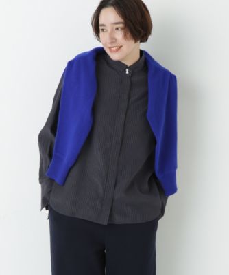 　ストライプローンハイネックシャツ