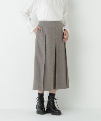 　ヘリンボーンツィードタックスカート