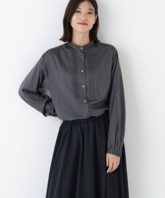 　◆ピンタックバンドカラーブラウス