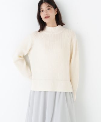 　◆ウールハイネック片畦プルオーバー