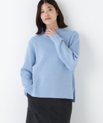 　◆ウールハイネック片畦プルオーバー