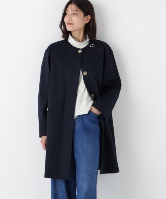 　◆ライナー付きフラップノーカラーコート