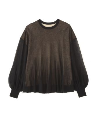 　シアーレイヤードニット