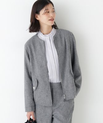 　◆リングツィードノーカラーブルゾン