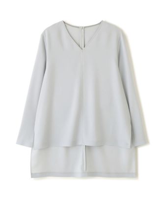 　バックサテンジョーゼットＶネック