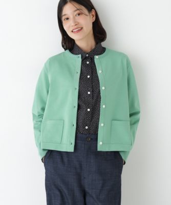 　◆オーガニックコットン混プレーティングライン入カーディガン