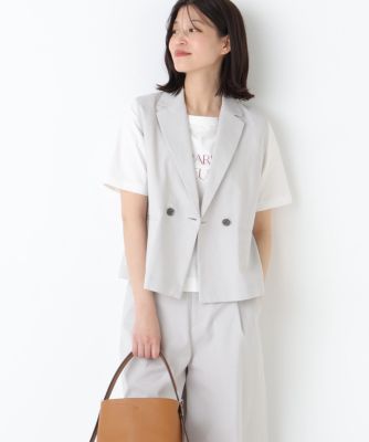 　◆《ウォッシャブル》ドライタッチリネン混ショートジレ