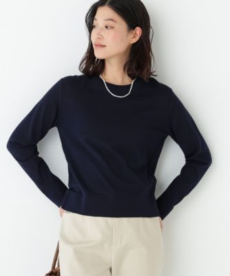 　◆《ウォッシャブル》ネックダブルプルオーバーニット