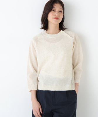 　◆ハイゲージニット６分袖ボタンプルオーバー