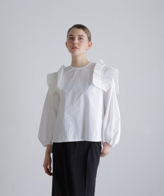 ◆クレストプリーツタイプライターブラウス