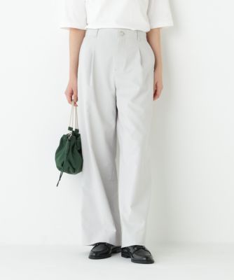 　◆麻調合繊タックセミワイドパンツ