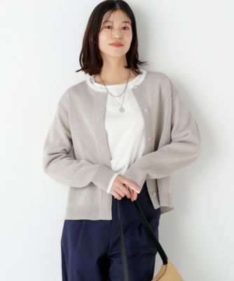 ◆ミドルゲージギマクルーネックカーディガン