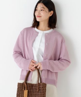 ◆ミドルゲージギマクルーネックカーディガン