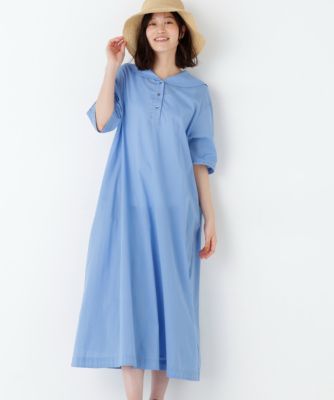 《洗える》インド刺繍セーラーカラーワンピース