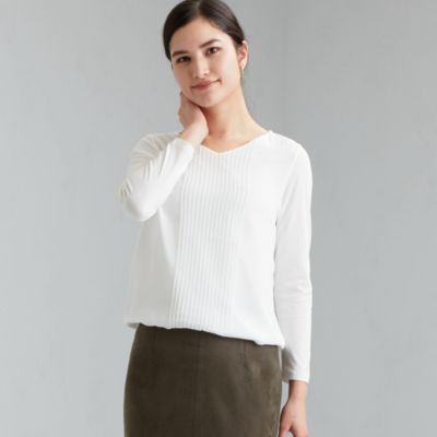 United Arrows Green Label Relaxing ユナイテッドアローズ グリーンレーベル リラクシング のd ピンタック シフォン コンビ プルオーバー カットソー通販 集英社happy Plus Store