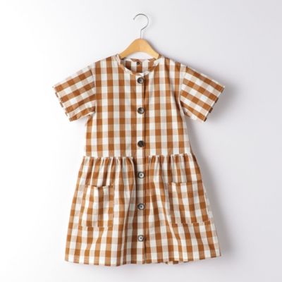 United Arrows Green Label Relaxing Kid S ユナイテッドアローズ グリーンレーベル リラクシング のブロックチェックフロントボタンワンピース通販 集英社happy Plus Store