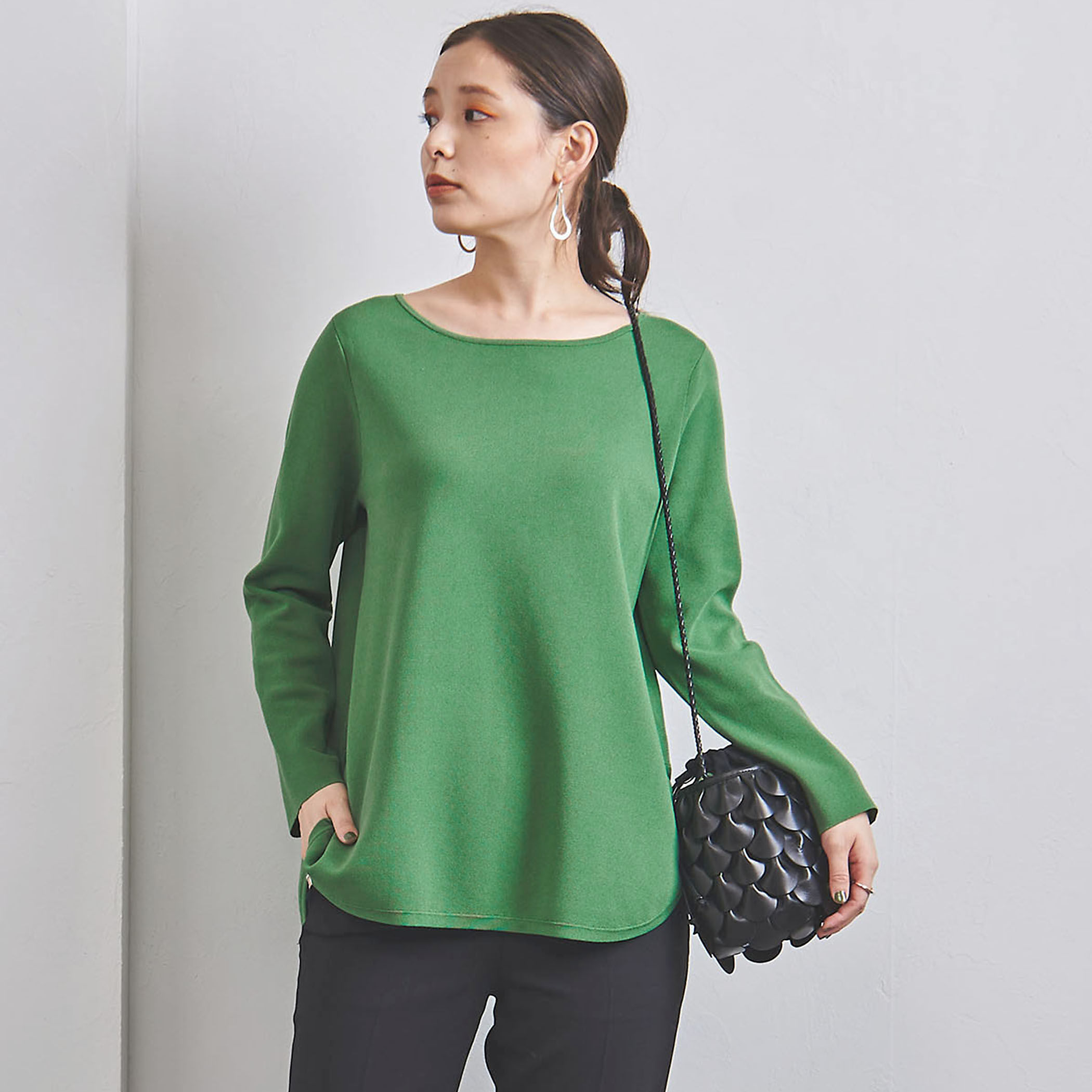 UNITED ARROWS/<UNITED ARROWS>RY/PE ラウンドヘム ロングスリーブ ニット B/¥16,500→ ¥6,600(60%OFF)