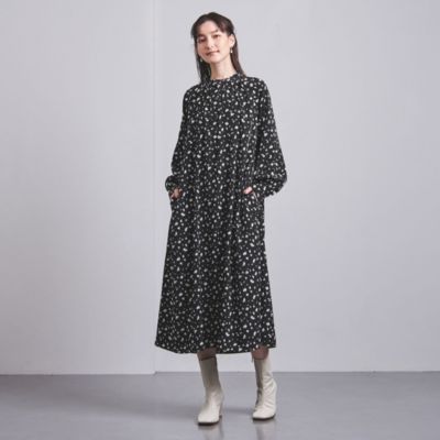UNITED ARROWS 【WEB限定】P プリント バンドカラー ワンピース