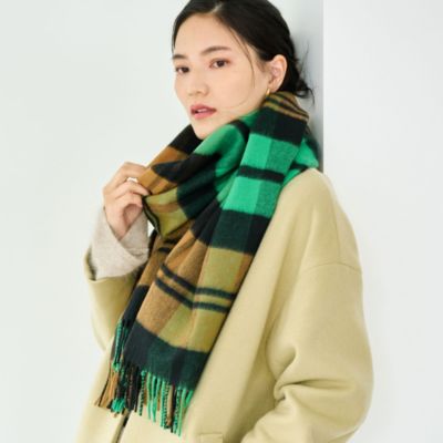 定価 green label relaxing別注 ジョンストンズ ストール グレー